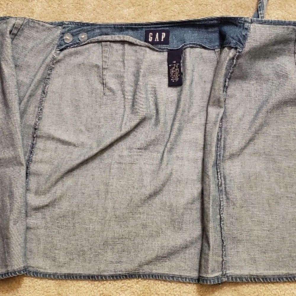 Vintage GAP Denim Wrap Mini Skirt, Size S, 100% Cotton, Blue - Picture 4 of 5